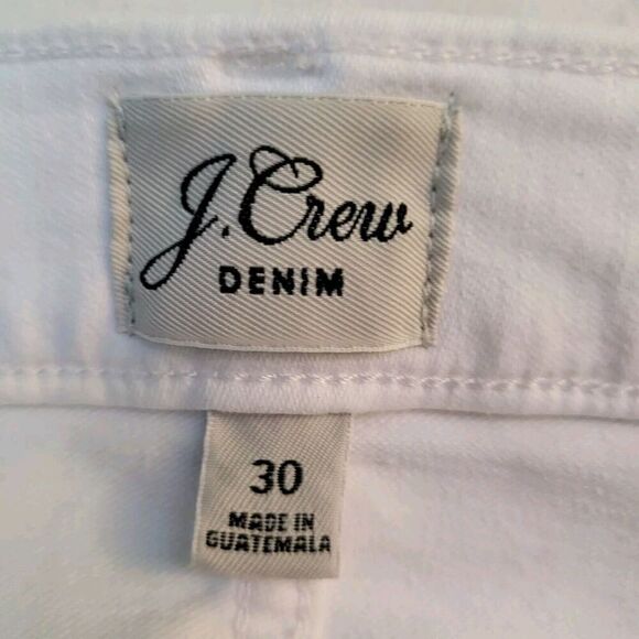 J CREW Women's Vintage Straight White Denim Jeans Ankle Length Size 30 - Picture 5 of 11